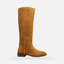 Geox Eliebeth Dame Cowboy Stiefel - Cognac