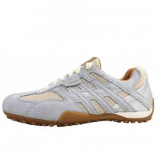 Neu Eingetroffen Geox Damen Snake Original Sportlicher Schnürer In Papyrus/Crystal