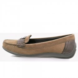 Neu Eingetroffen Geox Damen Nubuk Braun Slipper In Ebony/Black