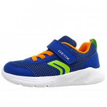 Neu Eingetroffen Geox Sprintye Boy Klettschuh in royal/orange C0685