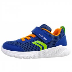 Neu Eingetroffen Geox Sprintye Boy Klettschuh in royal/orange C0685