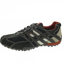 Neu Eingetroffen Geox Herren Uomo Snake Sportlicher Schnürer In Dk Grey/Off White