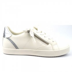 Neu Eingetroffen Geox Damen D Blomiee White Silber Sneaker In Optic White/Silver