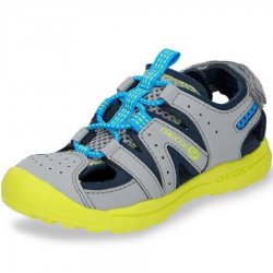 Neu Eingetroffen Geox J Vaniett grau/gelb Sandale in grau/gelb