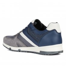 Neu Eingetroffen Geox Herren U Wilmer B - Mesh Suede Sportliche Schnürer In Anthracite/Navy