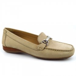 Neu Eingetroffen Geox Damen Moc. Nubuk Taupe Slipper In Lt.Taupe