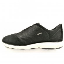 Neu Eingetroffen Geox Damen D Nebula G Glitter Suede Sneaker In Glitter Schwarz