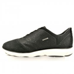 Neu Eingetroffen Geox Damen D Nebula G Glitter Suede Sneaker In Glitter Schwarz