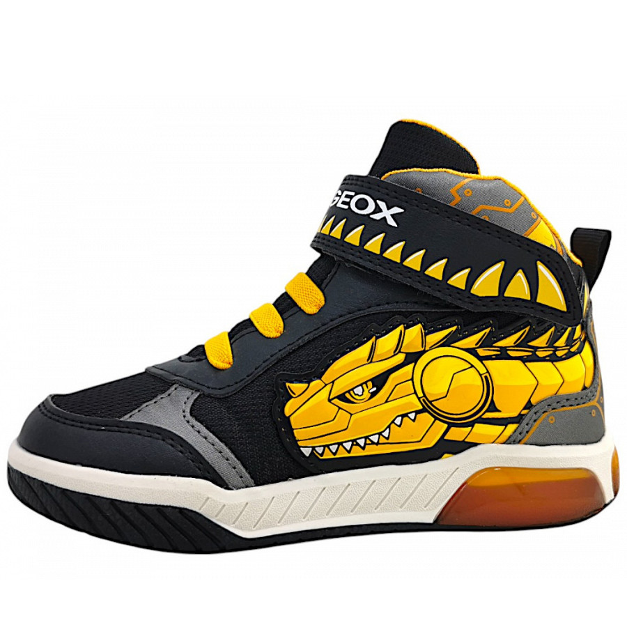 Neu Eingetroffen Geox J Inek B A Klettstiefel in C0054 black/yellow