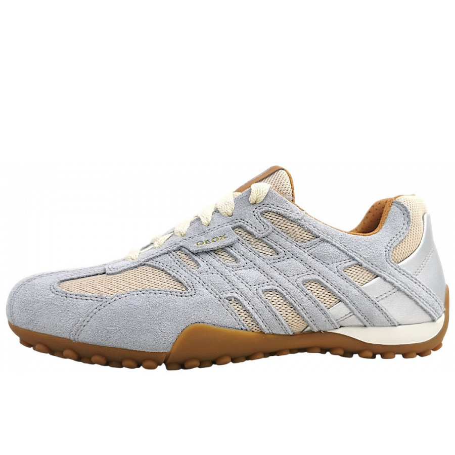 Neu Eingetroffen Geox Damen Snake Original Sportlicher Schnürer In Papyrus/Crystal